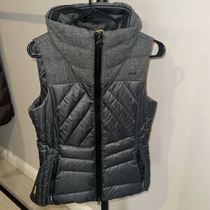 Lole Brooklyn Quilted 2 Tone Two Way Full Zip Vest, Grey Size Small